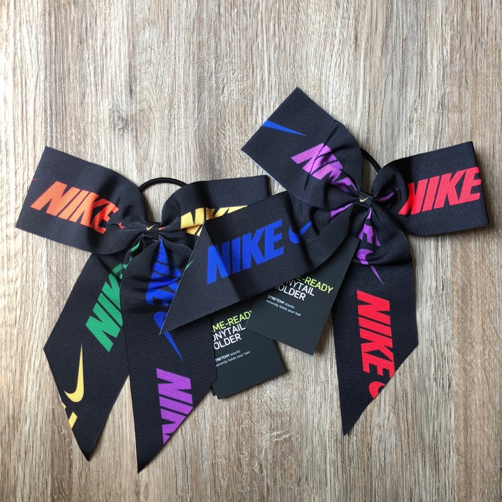 2 NIKE GAME-READY PONYTAIL HOLDER BOW - NEW WITH TAGS